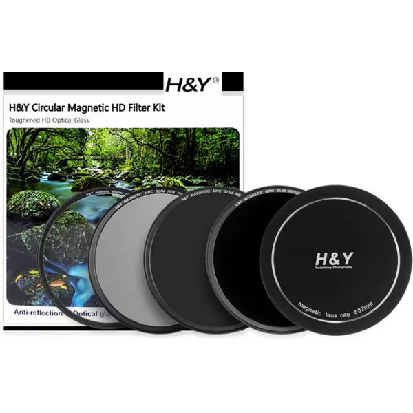 H&Y Filters Circular Magnetic HD ND Filter Kit - IRND8 / IRND64 / IRND1000 Filters with Magnetic Adapter Ring 82mm