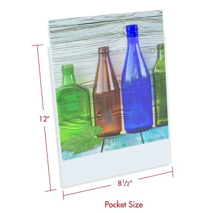 Print File 8x12-6PR pack of 100 Presentation Pocket, 1/16" lip-6mil-Polypro 8-1/2x12 (A4)