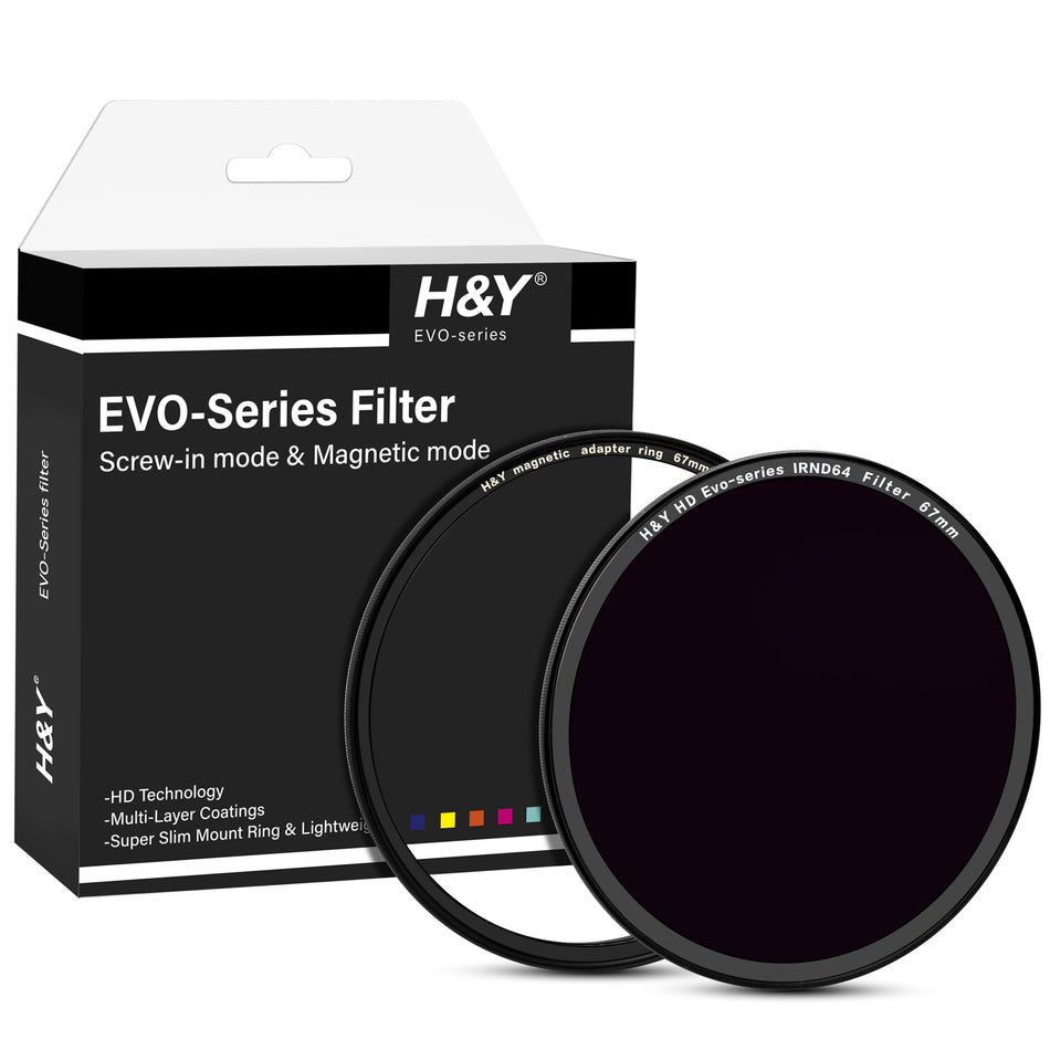 H&Y Filters HD EVO-Series Magnetic IRND64 Filter & Adapter Ring - 67mm