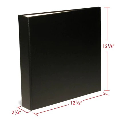 Print File OB-BIND/SLIP1.5BLK 1-1/2 D-Ring, Black Buckram, Binder - 12-1/2x12-1/2x2-1/4