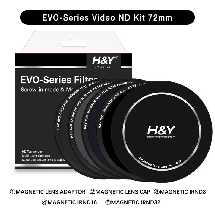 H&Y Filters HD EVO-Series Magnetic Videographers ND Filter Kit - 72mm