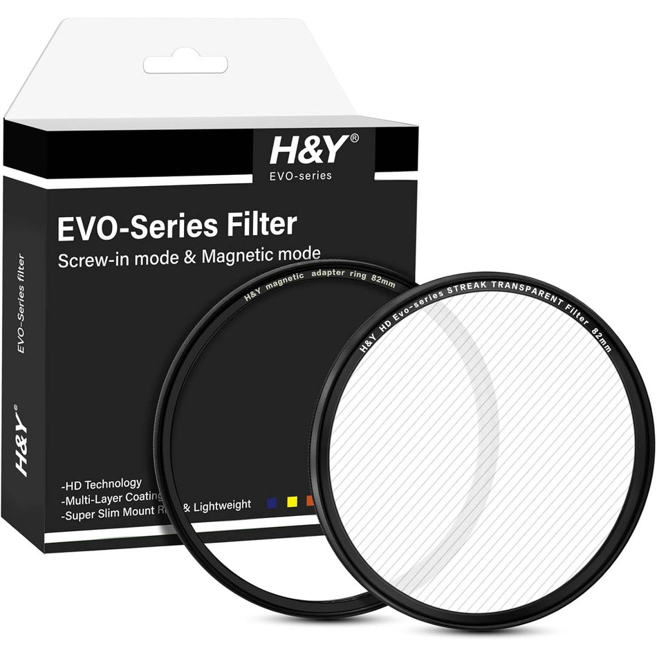 H&Y Filters HD EVO-Series Magnetic Transparent Streak Filter Kit - 82mm