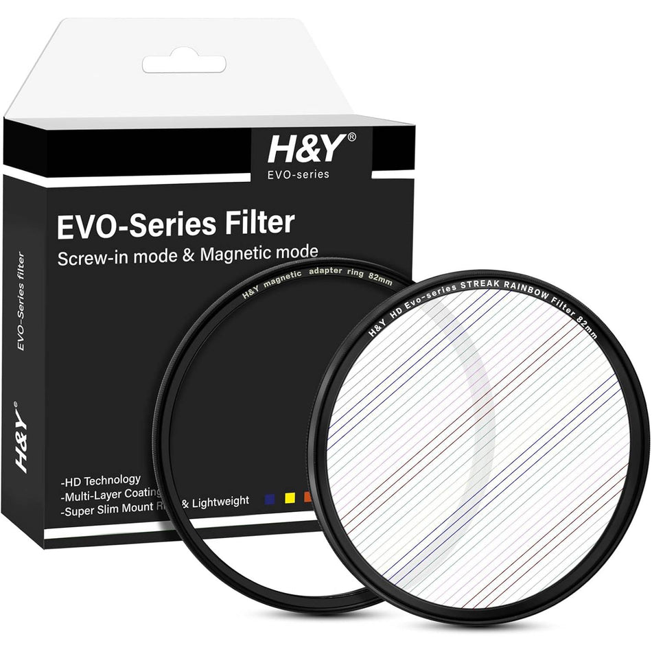 H&Y Filters HD EVO-Series Magnetic Rainbow Streak Filter & Adapter Ring - 82mm