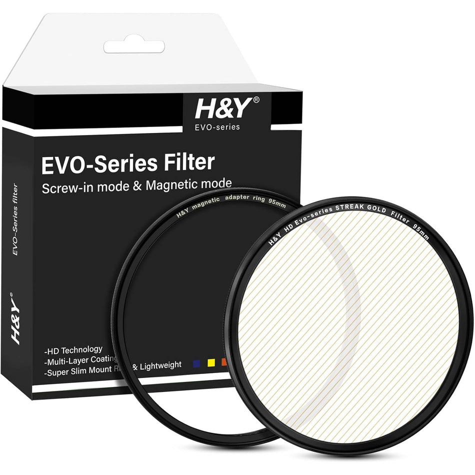 H&Y Filters HD EVO-Series Magnetic Gold Streak Filter & Adapter Ring - 95mm