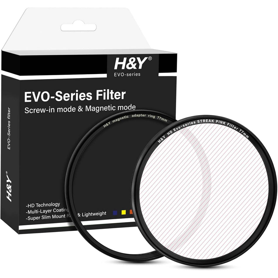 H&Y Filters HD EVO-Series Magnetic Pink Streak Filter & Adapter Ring - 77mm