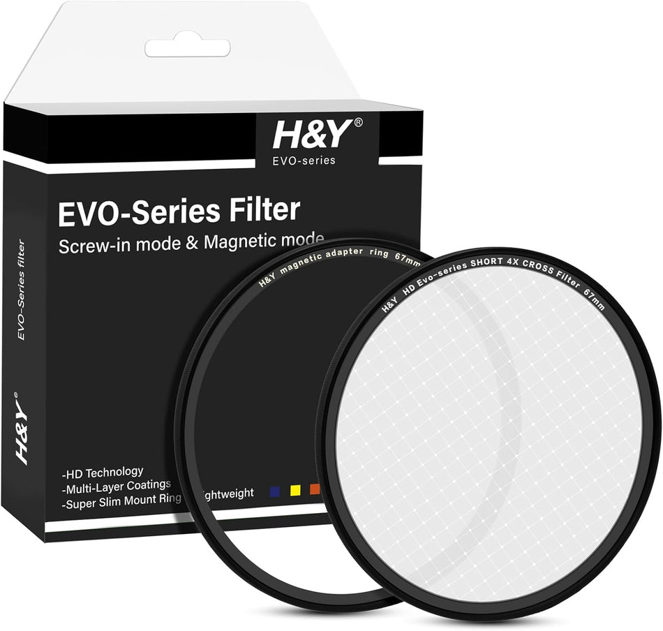 H&Y Filters HD EVO-Series Magnetic Short 4X Cross Star Filter - 67mm