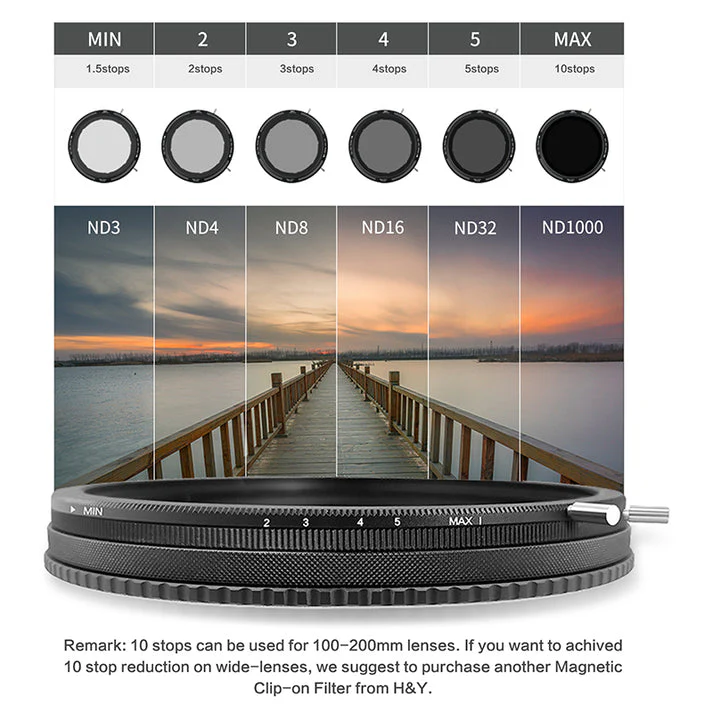 H&Y Filters RevoRing MKII Variable ND3-ND1000 & Circular Polarizer Filter (82-95mm)