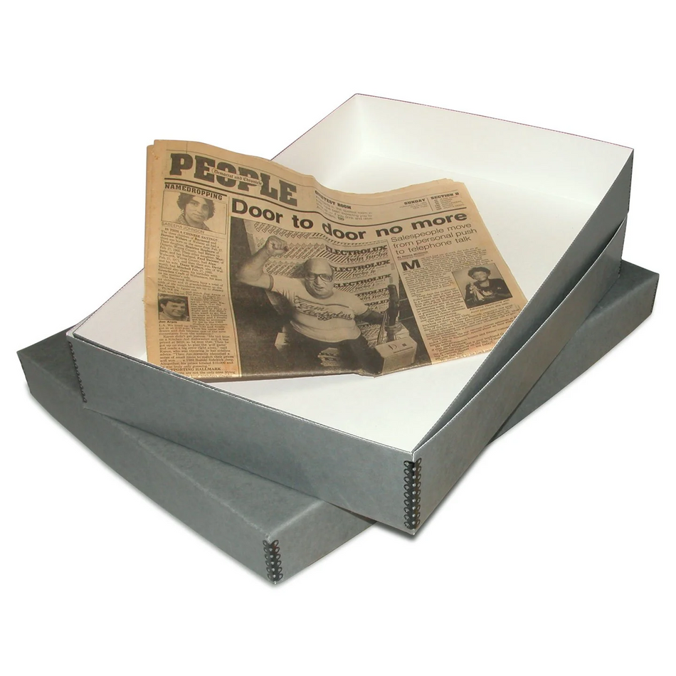 Print File N25192 Newspaper Storage Box-Grey/White 19x25x2-1/2