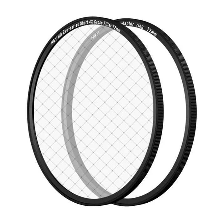 H&Y Filters HD EVO-Series Magnetic Short 4X Cross Star Filter & Adapter Ring - 72mm