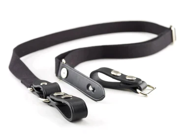 Billingham HP Shoulder Sling 38mm - Black / Black Leather (Nickel Coated Studs)