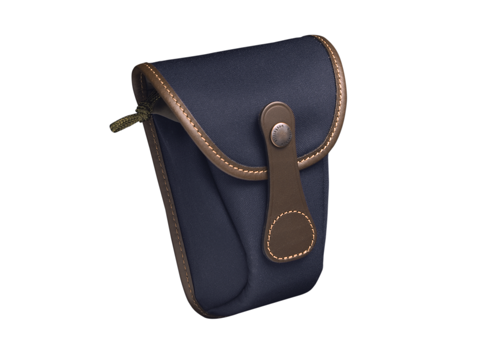 Billingham AVEA 7 End Pocket Pouch - Navy Canvas / Chocolate Leather