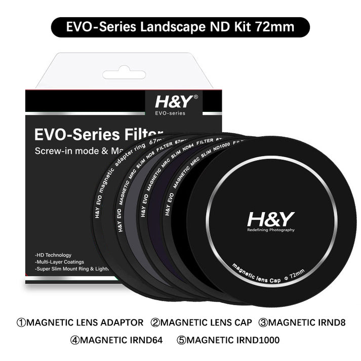 H&Y Filters HD EVO-Series Magnetic Landscape ND Filter Kit - 72mm