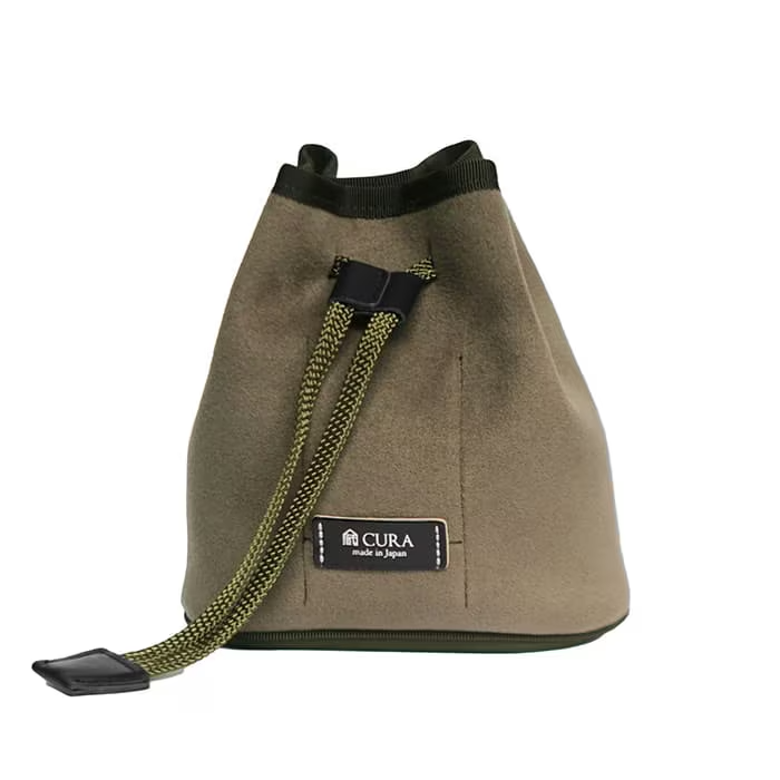 CURA CLPS-100GRN Khaki/Green Suede Camera/Lens Multi Pouch