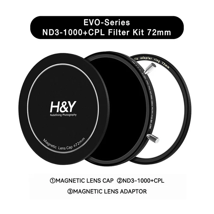 H&Y Filters HD EVO-Series Magnetic Variable ND3-1000+CPL Filter Kit - 72mm