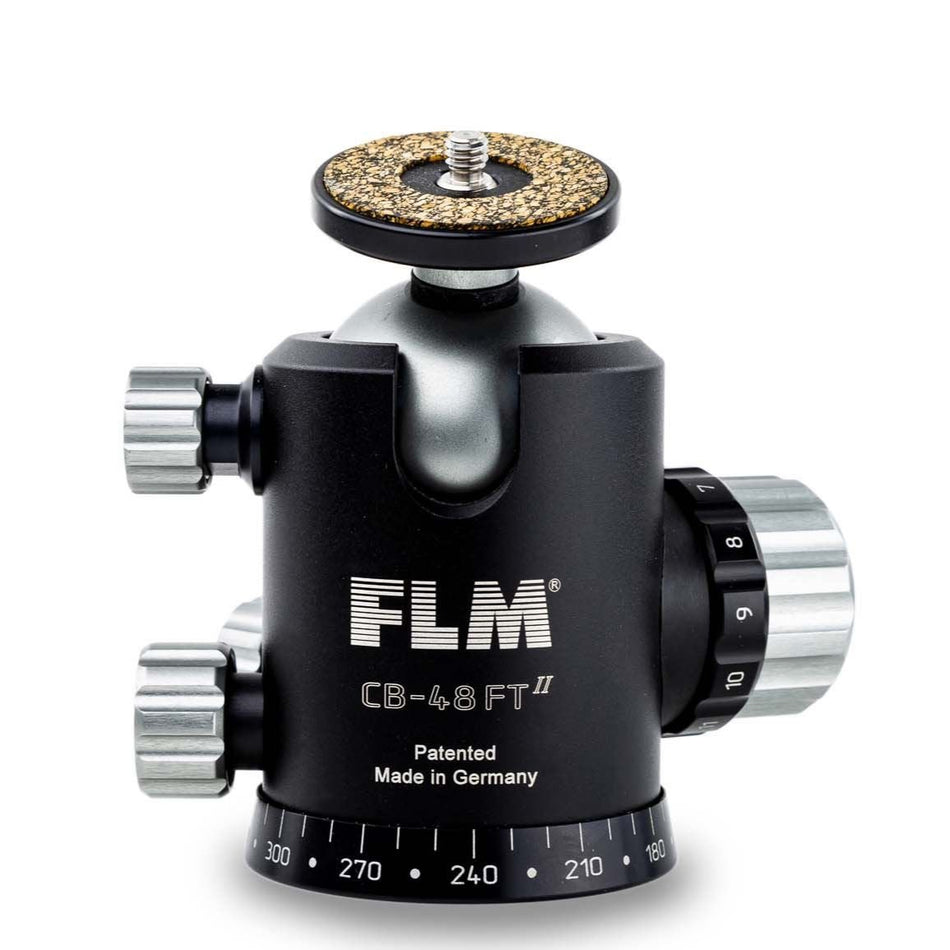 FLM CB-48FTR  II Professional Ball Head 48mm with Friction Memory Lock 15 Deg. Stop Pan and Tilt Lock