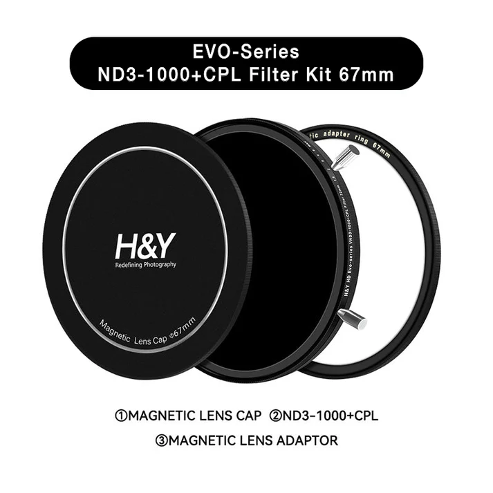 H&Y Filters HD EVO-Series Magnetic Variable ND3-1000+CPL Filter Kit - 67mm