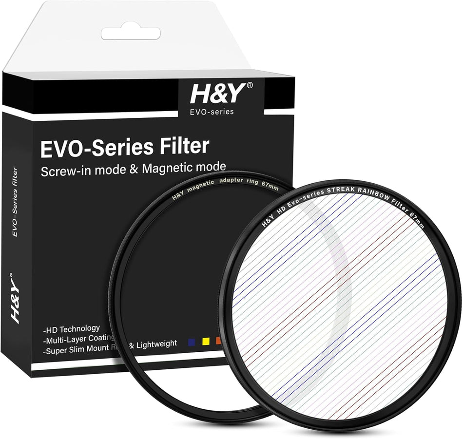 H&Y Filters HD EVO-Series Magnetic Rainbow Streak Filter & Adapter Ring - 67mm