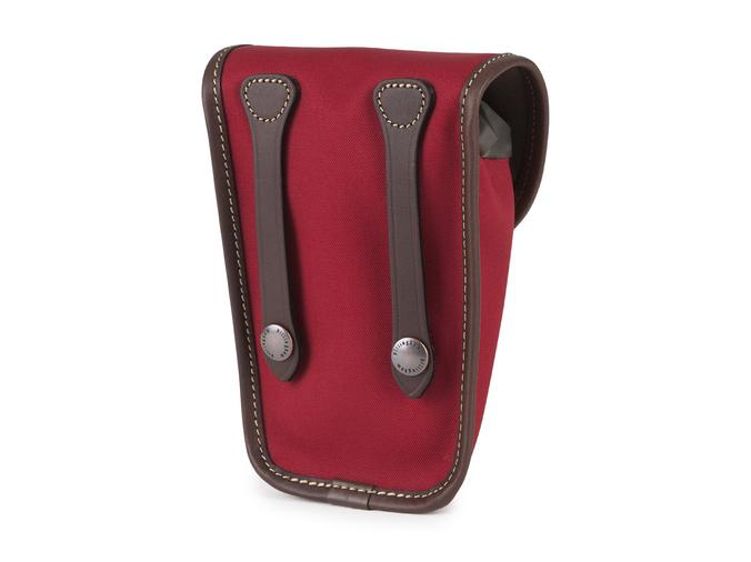 Billingham AVEA 7 End Pocket Pouch - Burgundy Canvas / Chocolate Leather